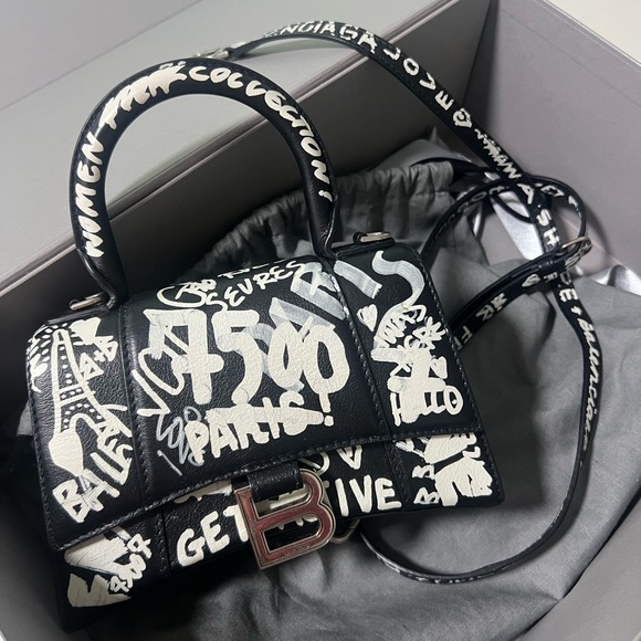 Balenciaga XS graffiti calfskin hourglass bag - Picture 1 of 4